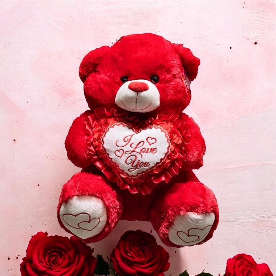 Large I Love You Teddy Bear - Madame De Fleur