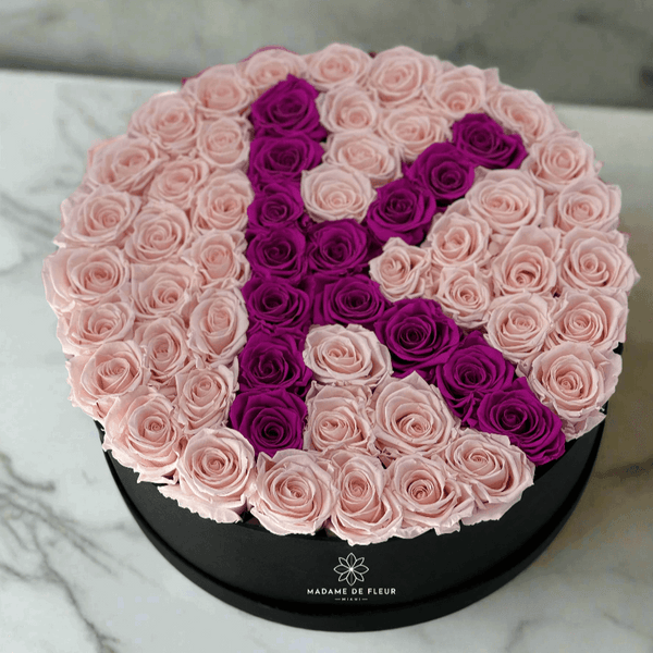 Jumbo Black Round Box - Preserved Roses - Madame De Fleur