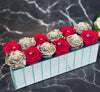 Mirror Rectangle Vase - Preserved Roses