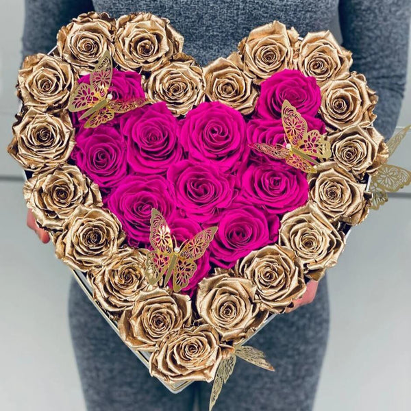 XL Heart Box - Preserved Roses