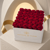 XL White Square Box - Preserved Roses