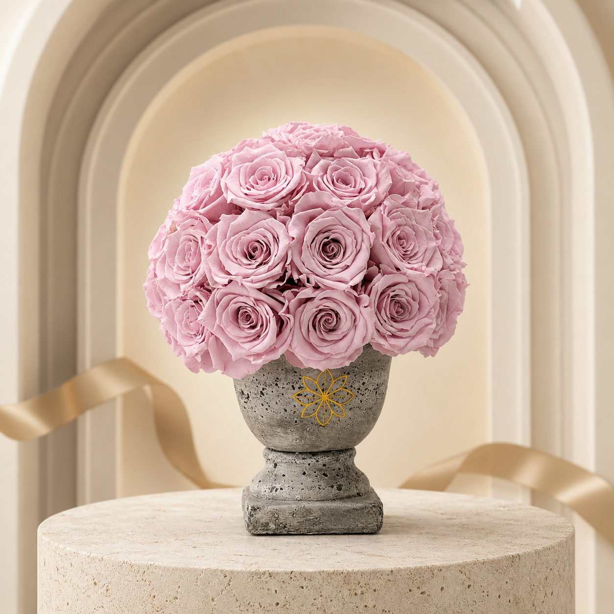 Mini Doric Dome Vase - Preserved Roses