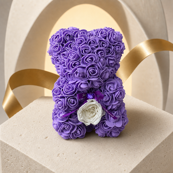 Small Purple Rose Bear