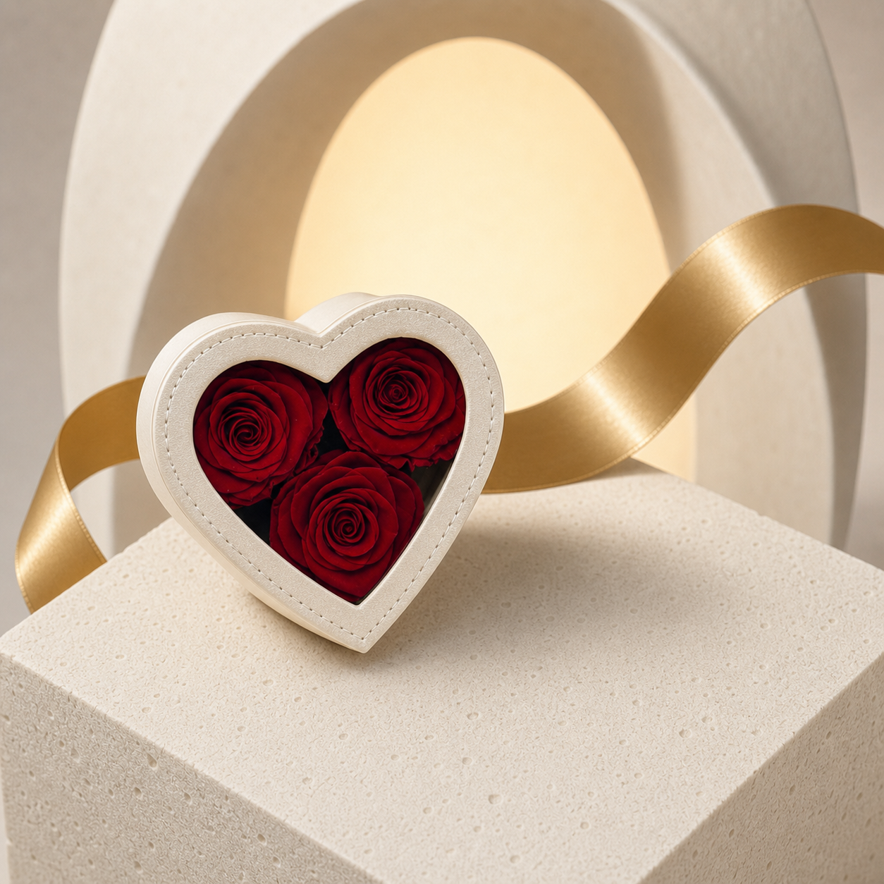 Petite Heart Box - Preserved Roses