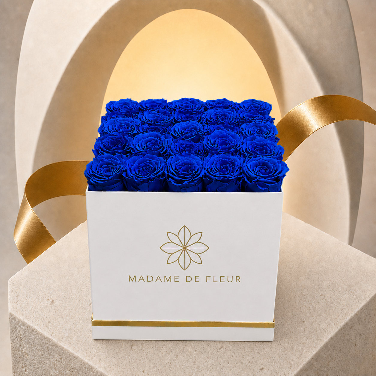 Large White Square Box - Preserved Roses