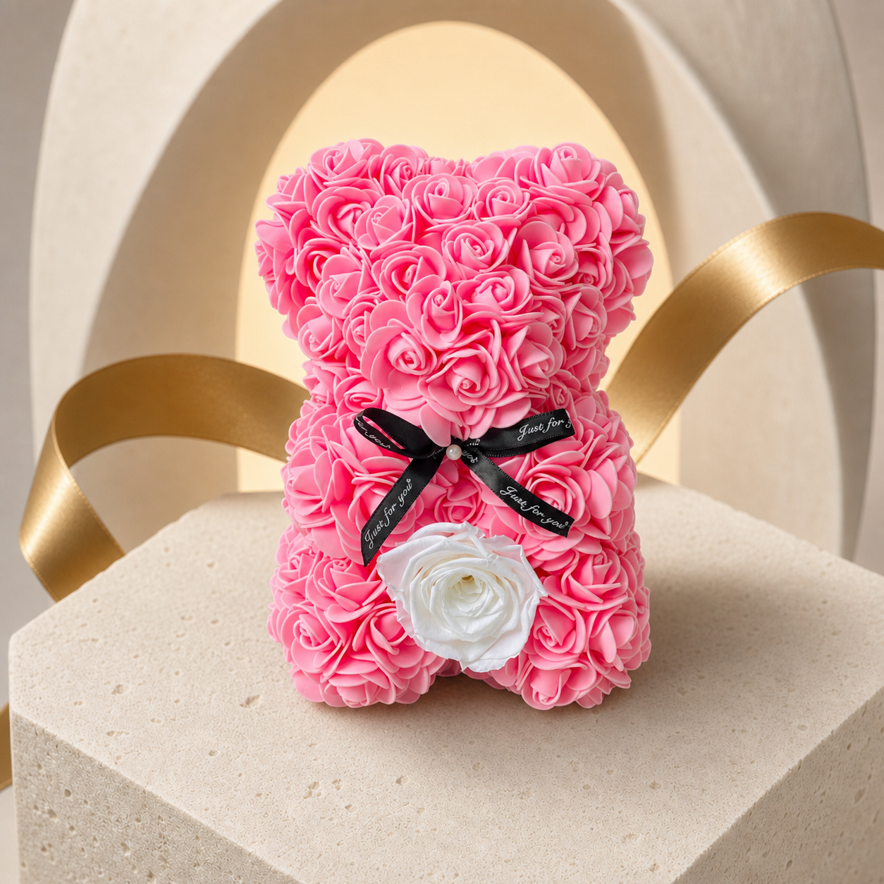 Small Pink Rose Bear