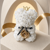 Small Luxury White Rose Bear with Diamonds/Pearls