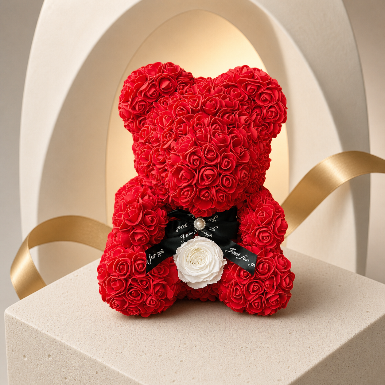 Medium Red Rose Bear