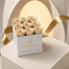 Small White Square Box - Preserved Roses