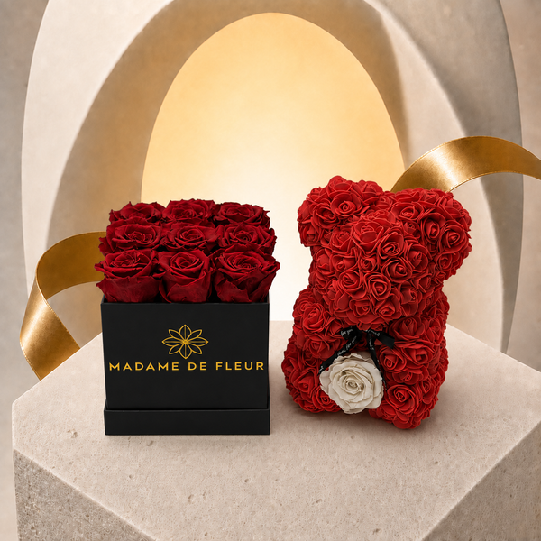 Petite Love Duo – Rose Bear & Rose Box