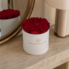 Small White Round Box - Preserved Roses