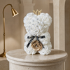 Small Luxury White Rose Bear with Diamonds/Pearls