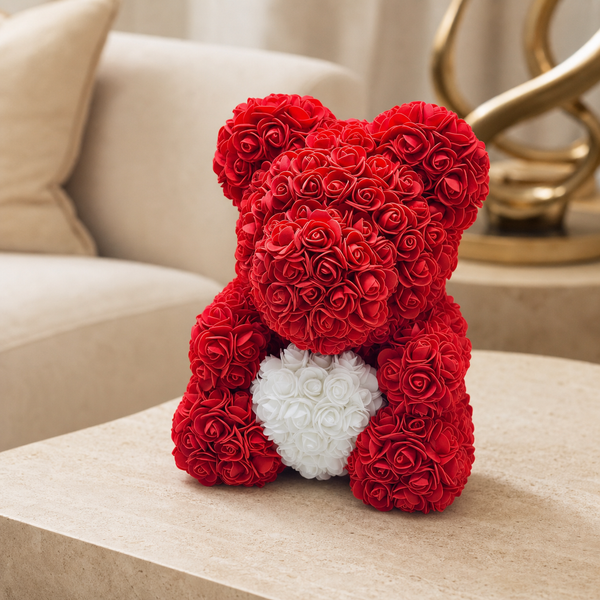 Medium Red LOVE Rose Bear