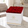 Large White Square Box - Preserved Roses