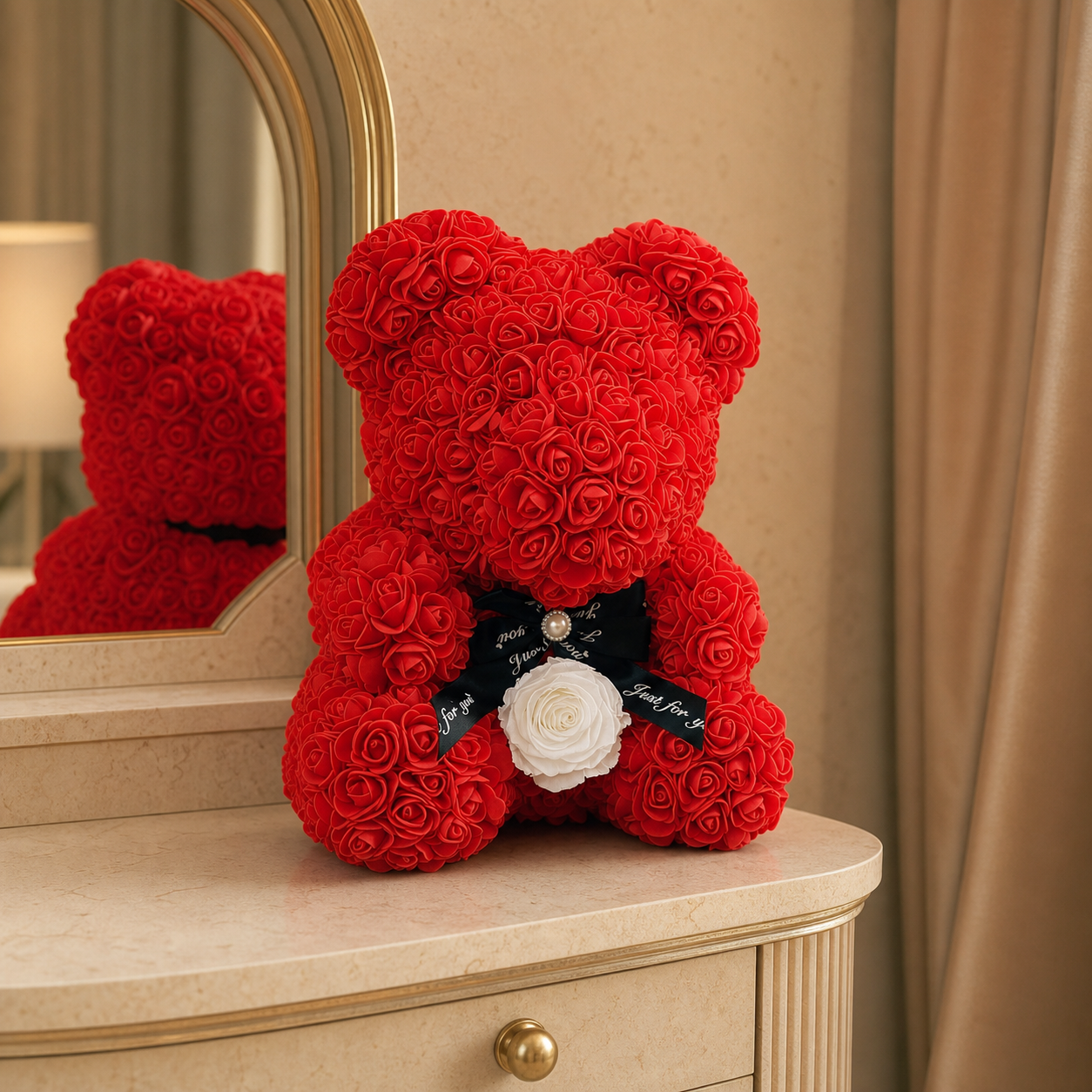 Medium Red Rose Bear