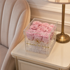 Small Acrylic Square Box - Preserved Roses