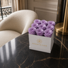 Small White Square Box - Preserved Roses