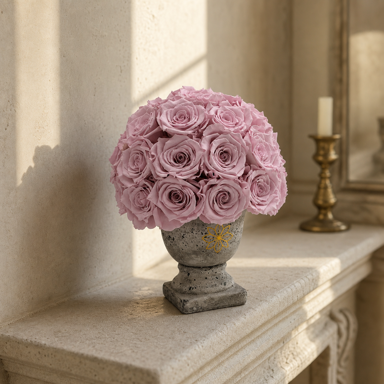 Mini Doric Dome Vase - Preserved Roses