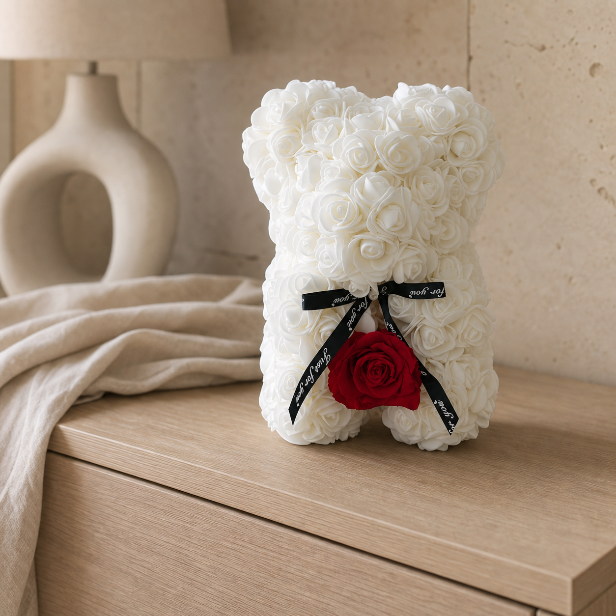 Small White Rose Bear