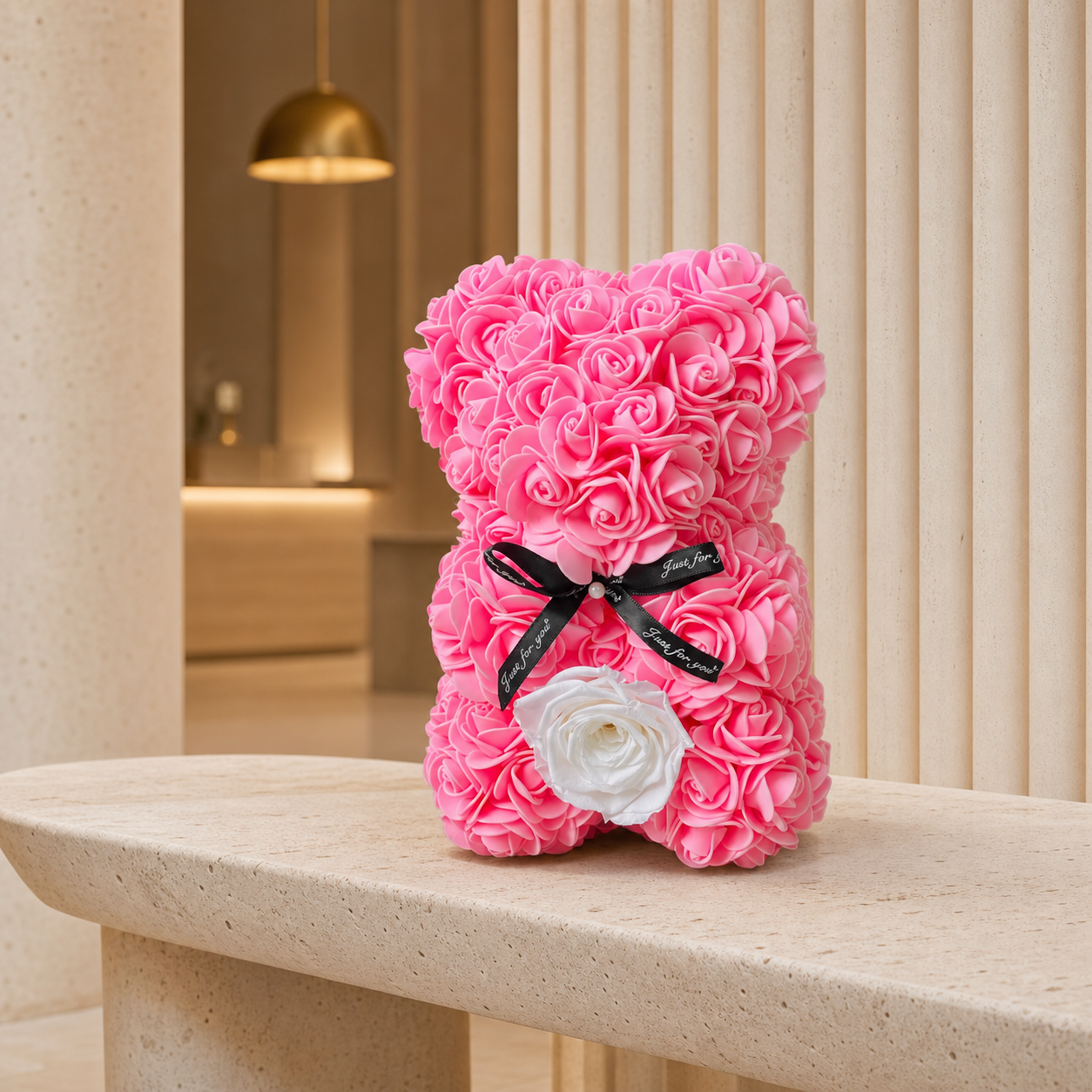 Small Pink Rose Bear