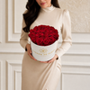 Medium White Round Box - Preserved Roses