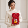 Small Luxury Red Rose Bear with Diamonds/Pearls
