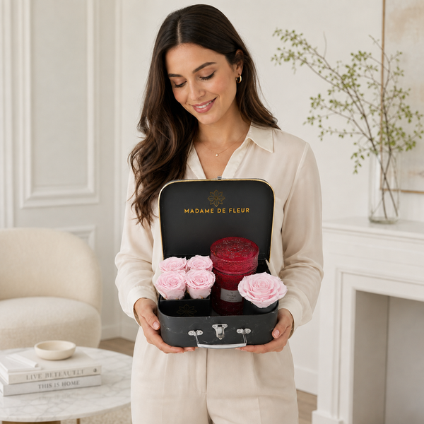 The Perfect Package - Pink Preserved Roses & Candle, photo 3 - Madame De Fleur