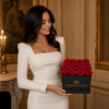 Medium Black Square Box - Preserved Roses