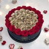 Jumbo Black Round Box - Preserved Roses - Madame De Fleur