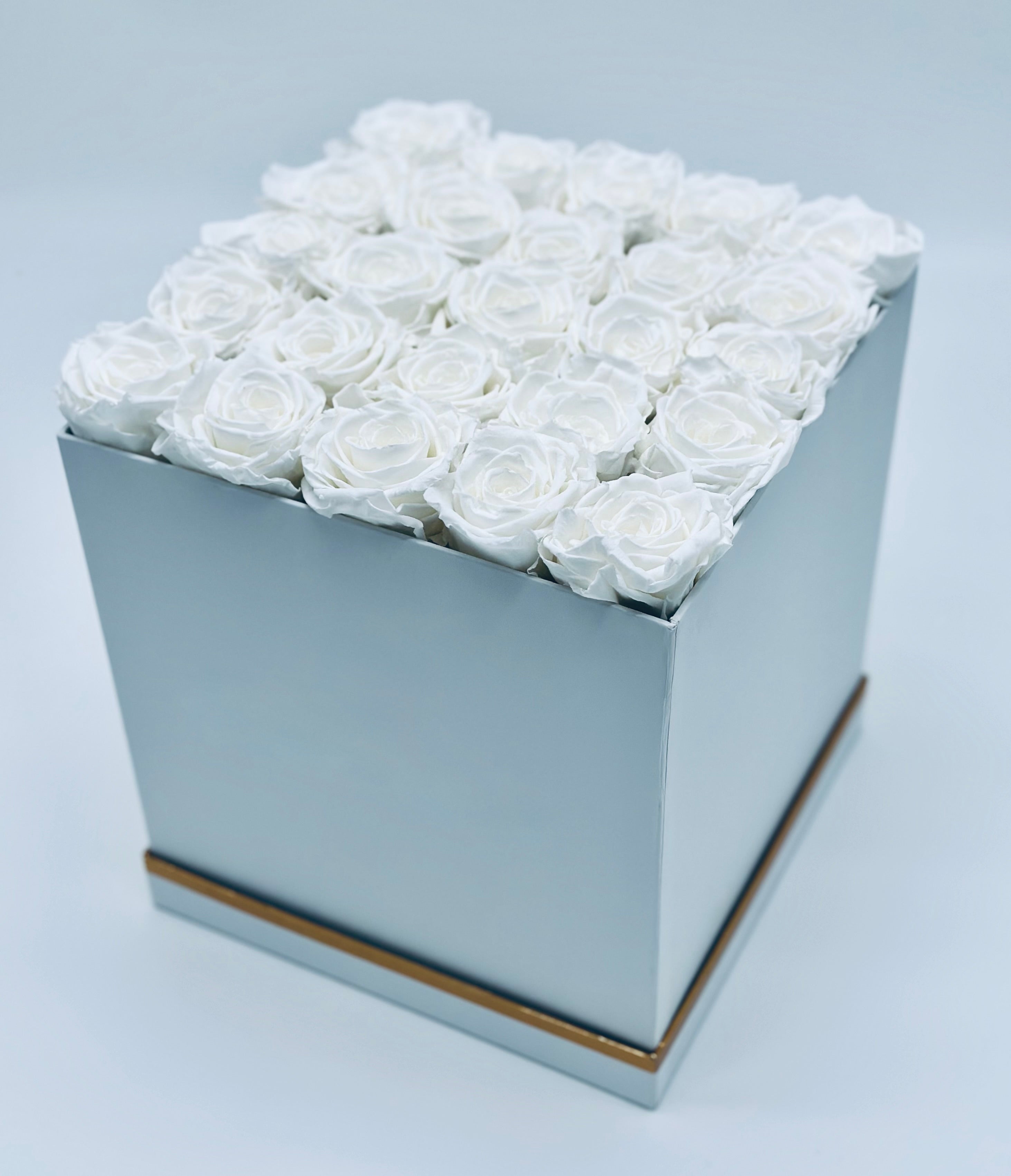 Large White Square Box - Preserved Roses