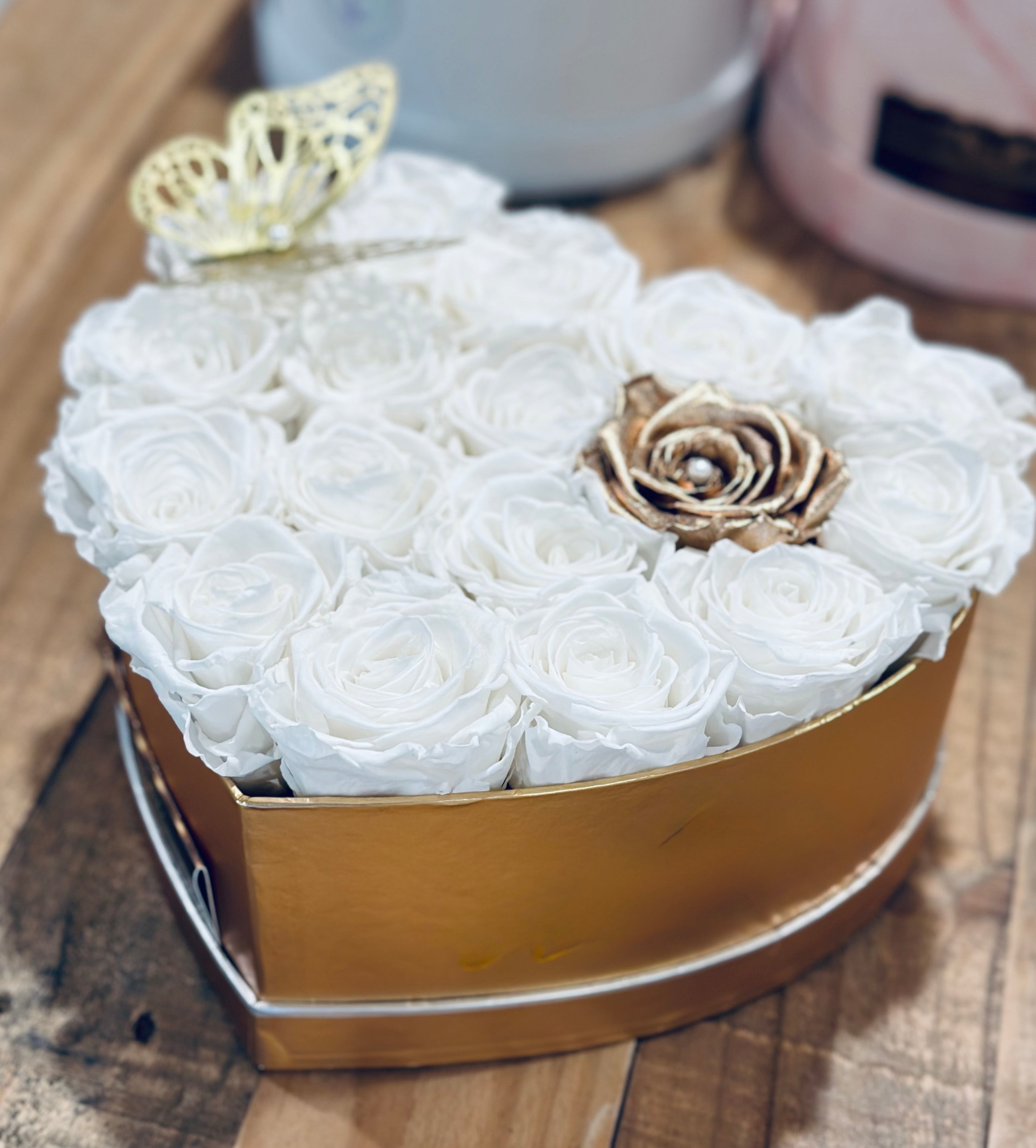 Small Heart Box - Preserved Roses