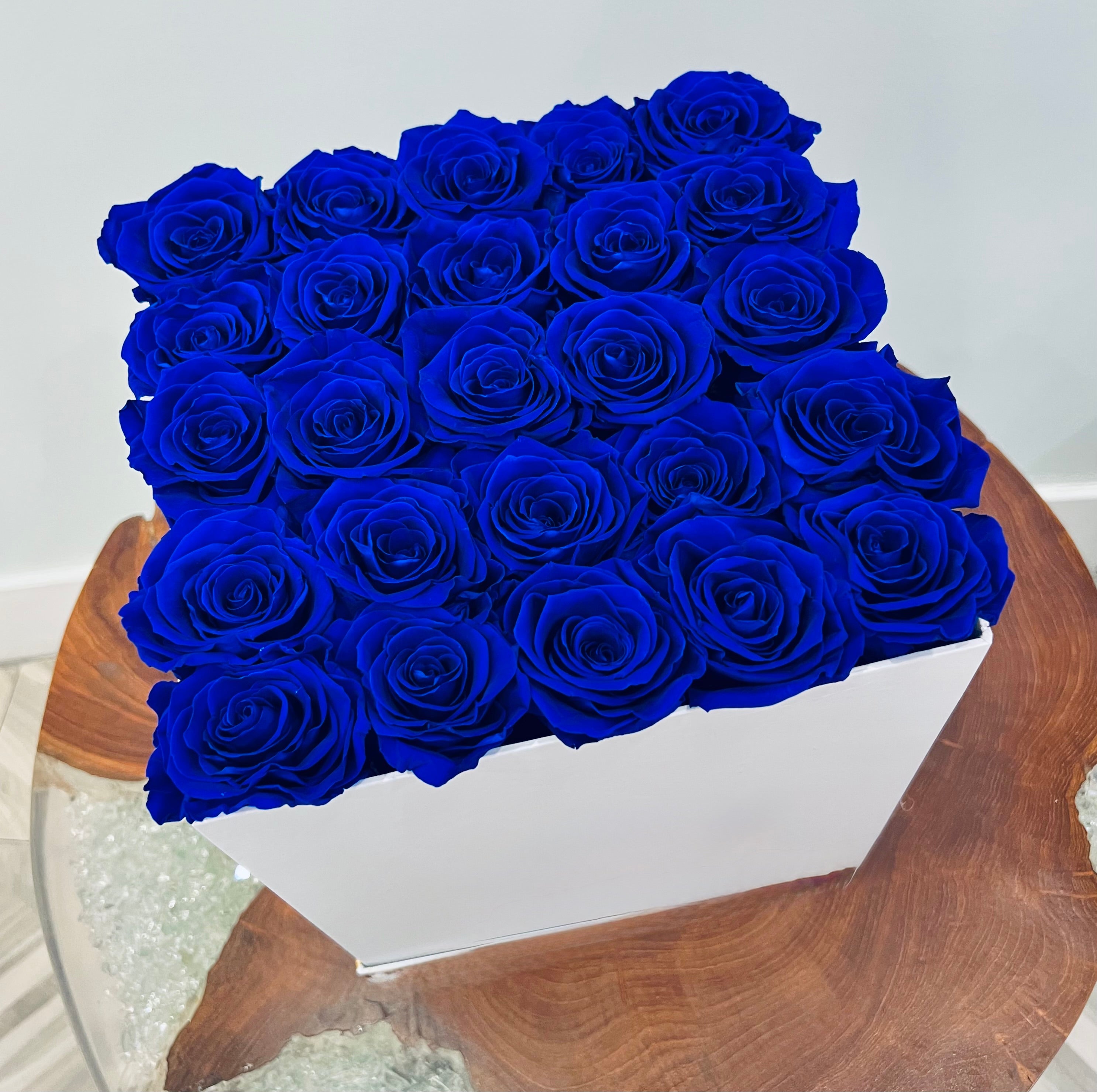 Large White Square Box - Preserved Roses