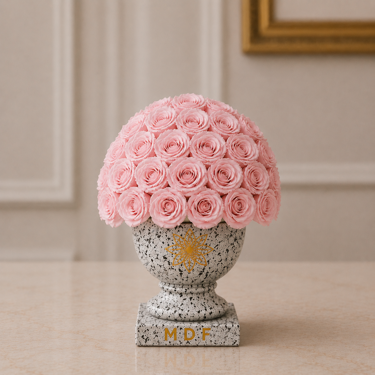 Mini Doric Dome Vase - Preserved Roses
