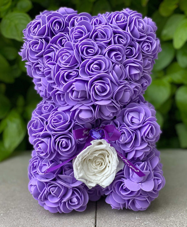 Small Purple Rose Bear - Madame De Fleur