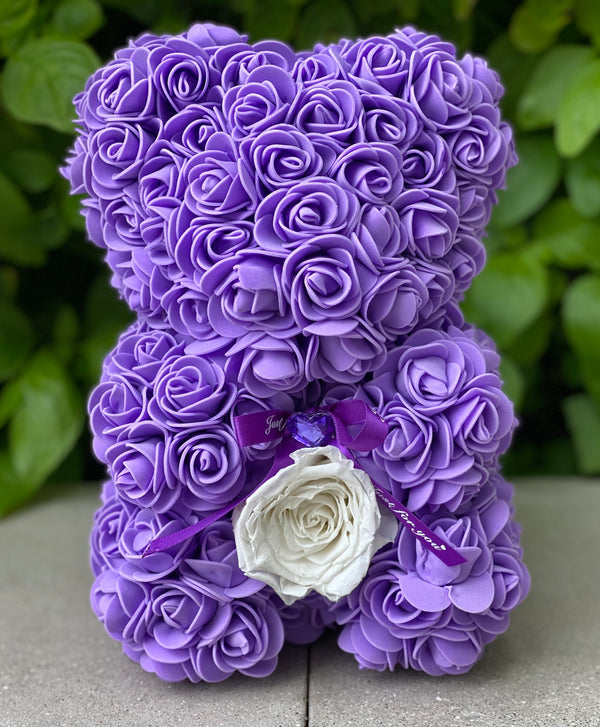 Small Purple Rose Bear