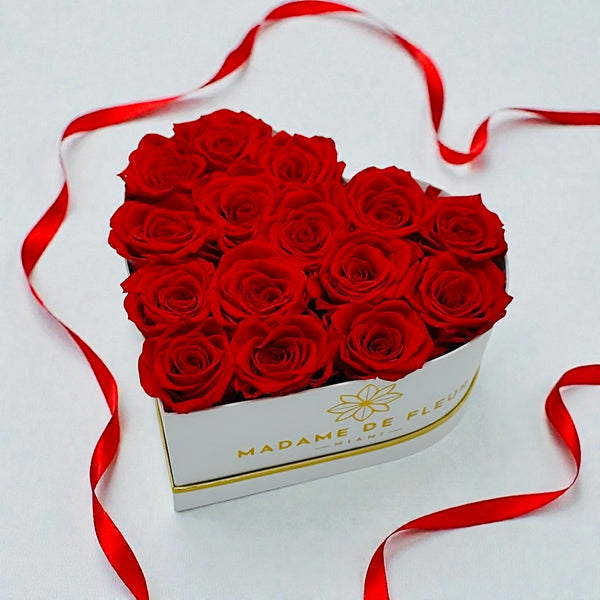 Small Heart Box - Preserved Roses