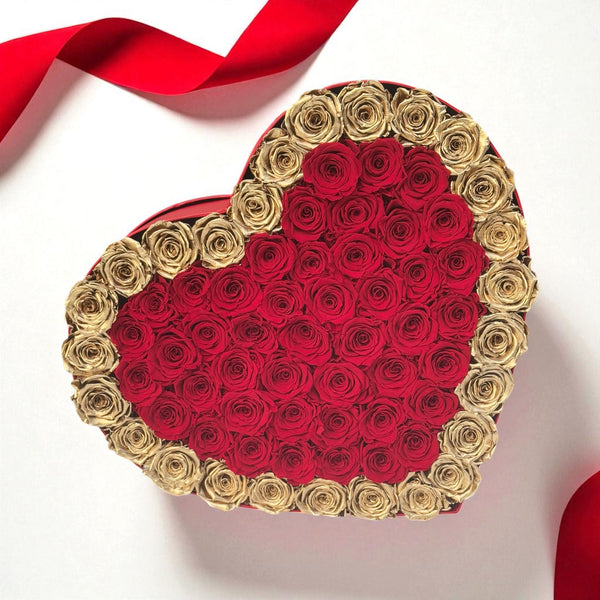 Grand Heart Box - Preserved Roses