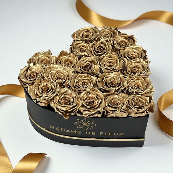 Large Heart Box - Preserved Roses - Madame De Fleur