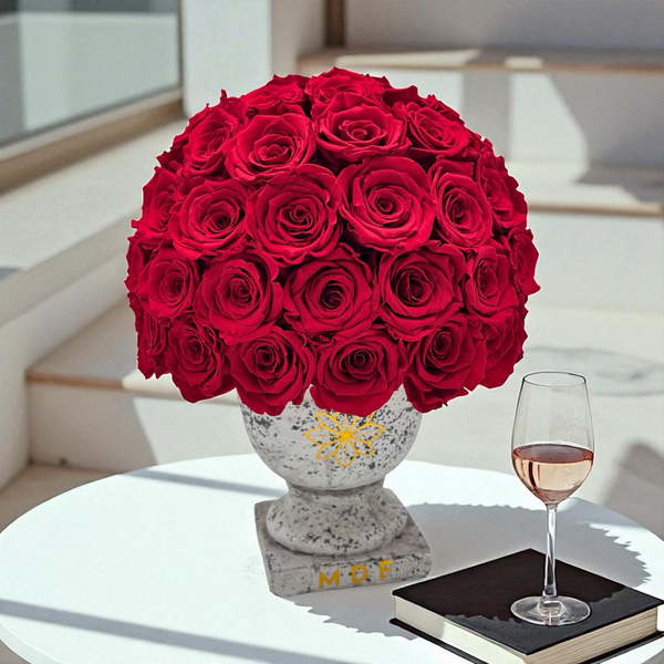 Doric Dome Vase - Preserved Roses