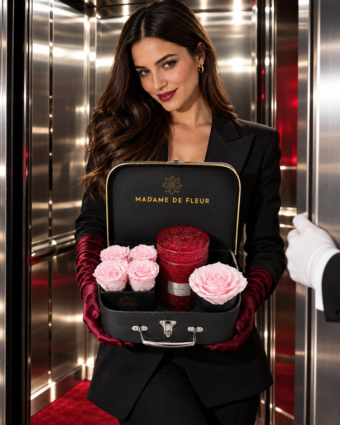 The Perfect Package - Pink Preserved Roses & Candle