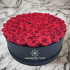 Jumbo Black Round Box - Preserved Roses - Madame De Fleur