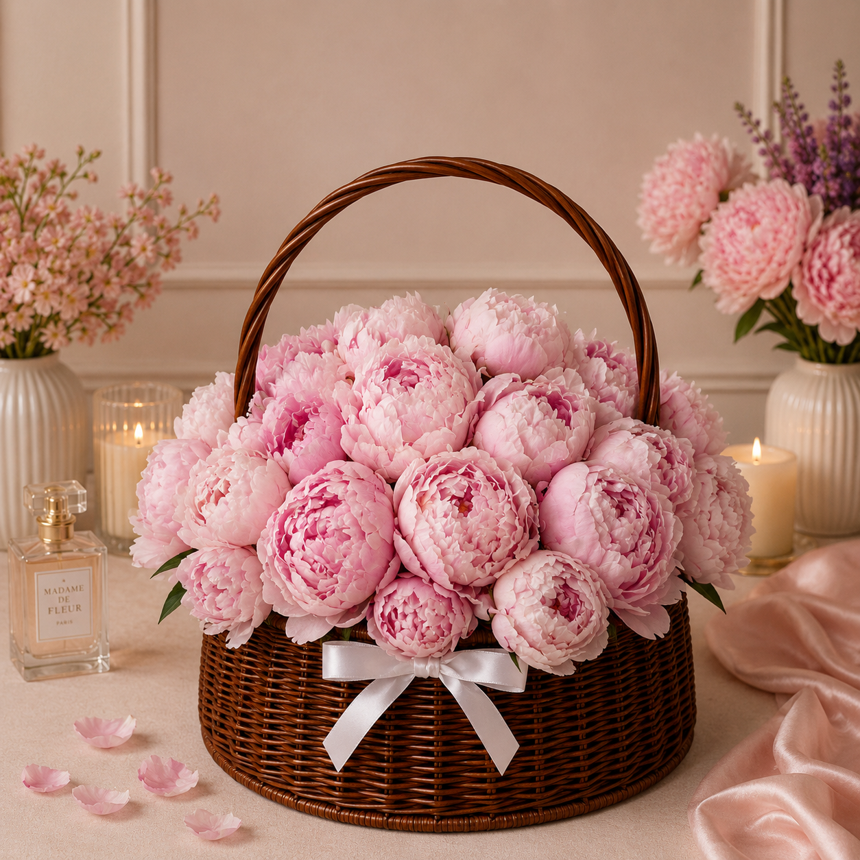 La Vie en Peonies Basket