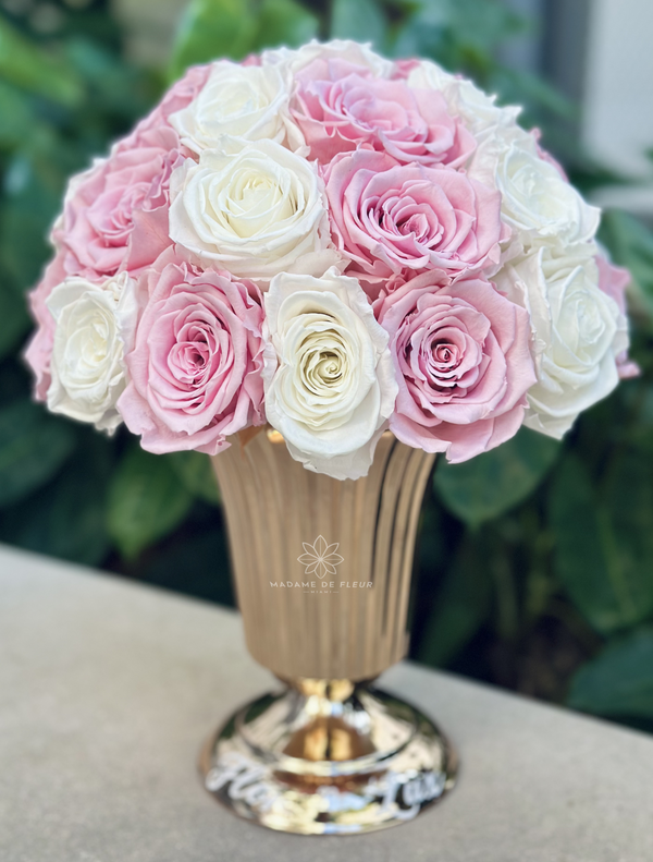 Parisian Romance Vase  - Preserved Roses