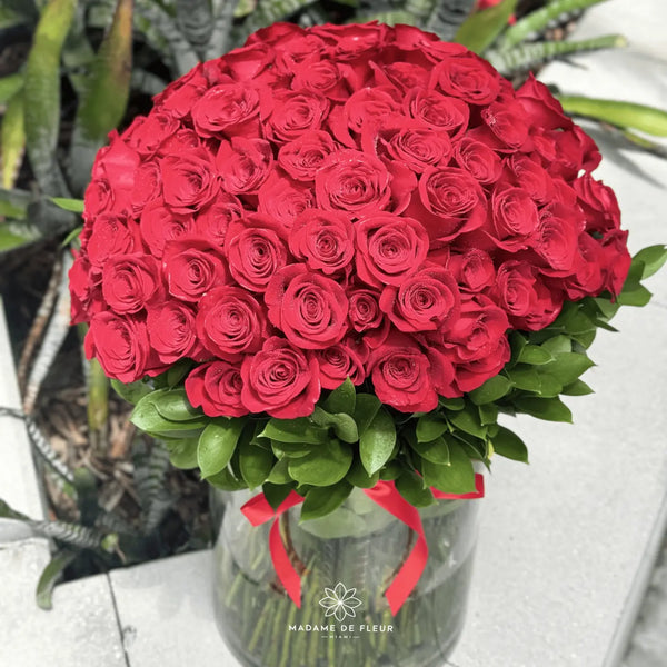 Classic MDF 100 Fresh Roses - Pre Order 24H In Advance