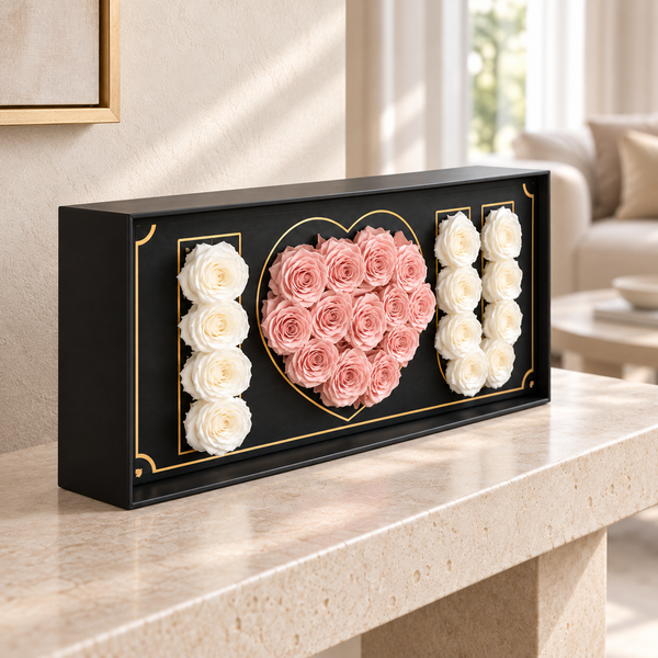 I Love You Box - Preserved Roses - lifestyle view