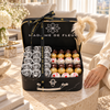 Rose Soap Sweet Escape Gift Box with metallic-silver rose soaps and black-and-gold ribbon — approved lifestyle photo