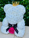 Medium Luxury White Rose Bear