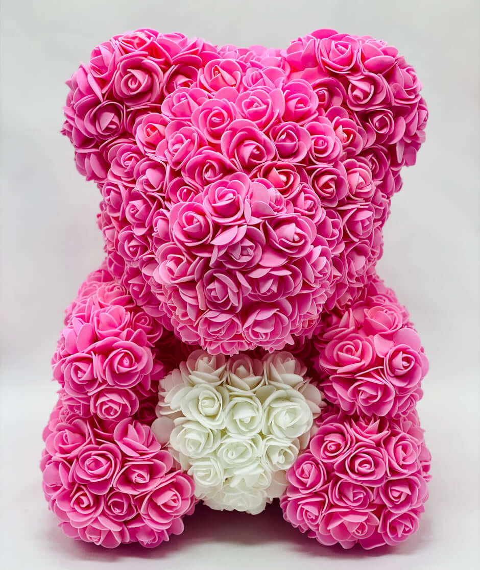 Medium Pink LOVE Rose Bear