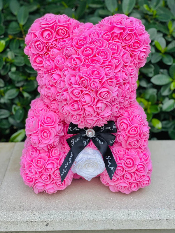 Medium Pink Rose Bear