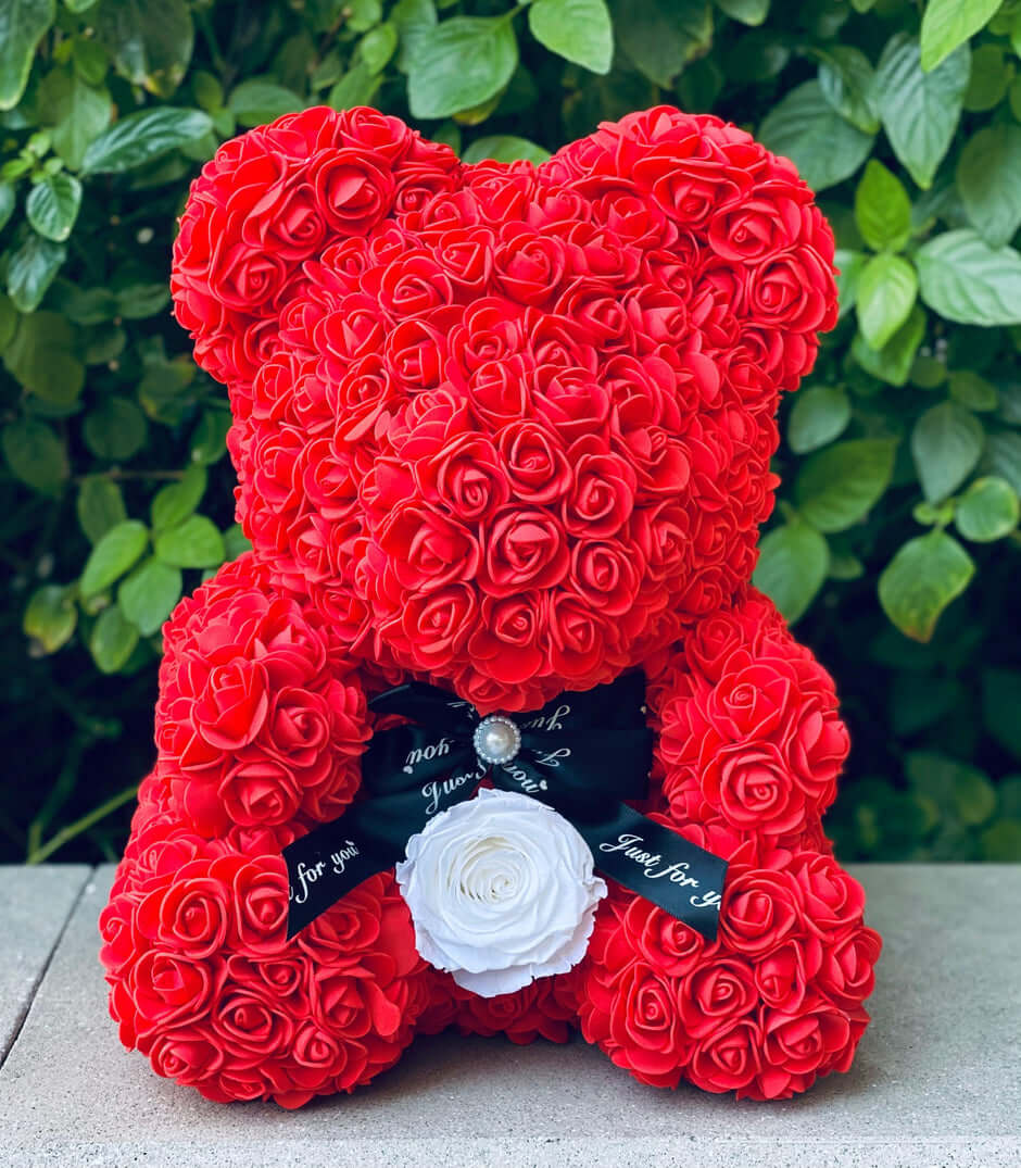 Medium Red Rose Bear